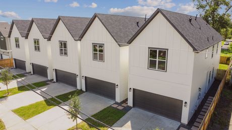 Aerial exterior of the Marcella Estates townhome row