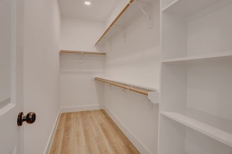 Walk-in closet with built-in shelving