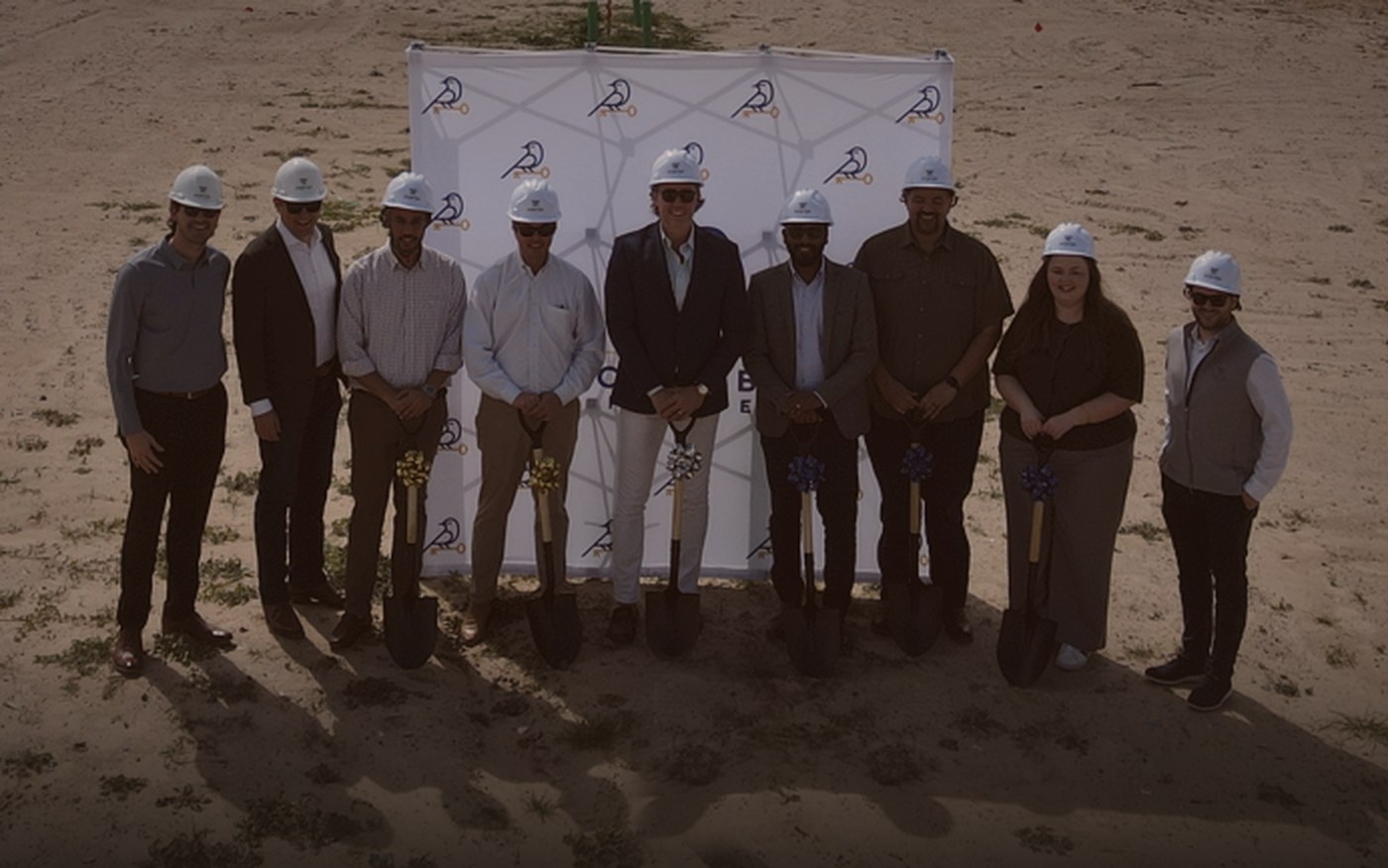 Groundbreaking ceremony for Mockingbird Place with the project team and shovels