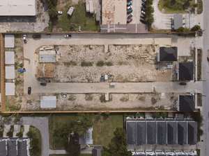 Aerial view of the Mockingbird Place site with multiple homes under construction
